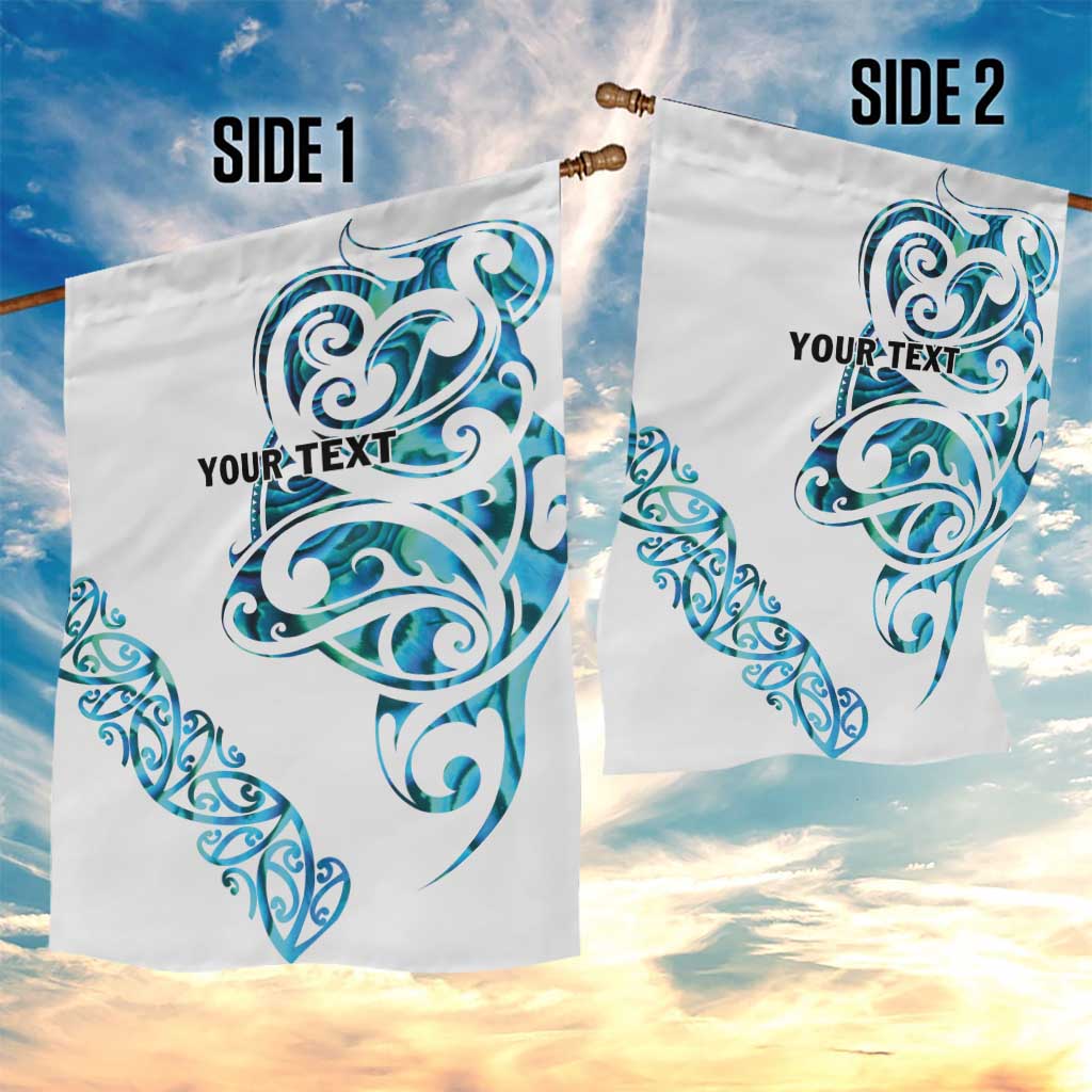 All White Maori Tribal Tattoo Personalised Garden Flag Polynesian Style