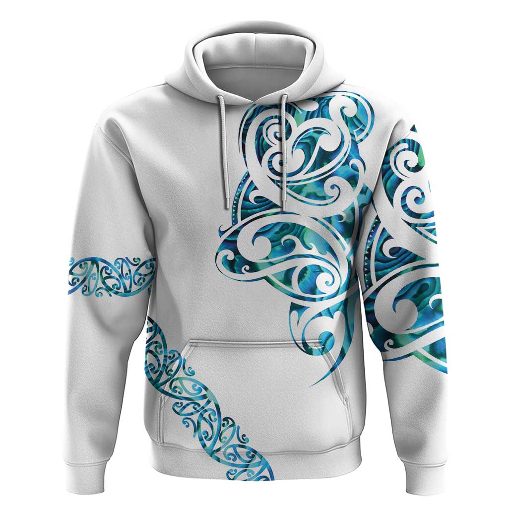 All White Maori Tribal Tattoo Personalised Hoodie Polynesian Style