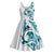 All White Maori Tribal Tattoo Personalised Midi Dress Polynesian Style - Polynesian Pride