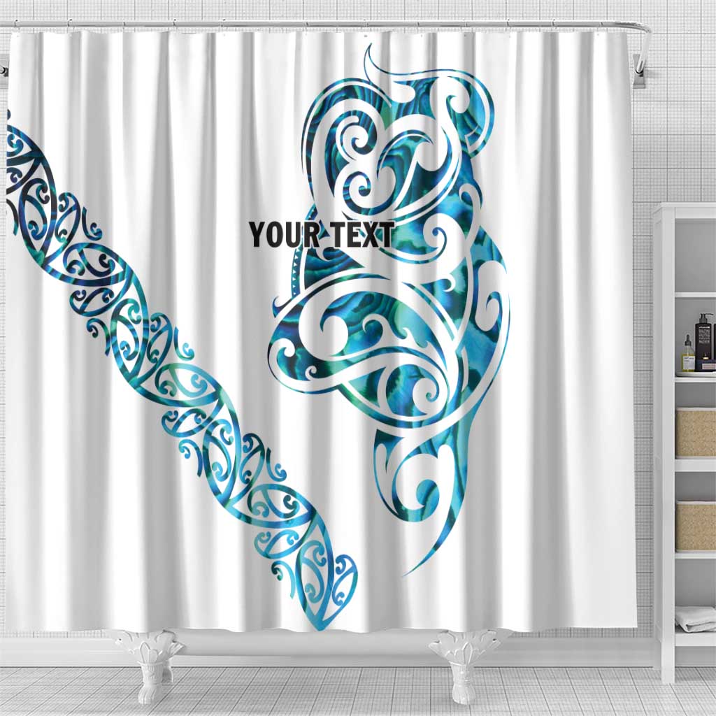 All White Maori Tribal Tattoo Personalised Shower Curtain Polynesian Style