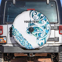 All White Maori Tribal Tattoo Personalised Spare Tire Cover Polynesian Style