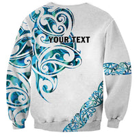 All White Maori Tribal Tattoo Personalised Sweatshirt Polynesian Style LT9 - Polynesian Pride