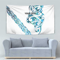 All White Maori Tribal Tattoo Personalised Tapestry Polynesian Style