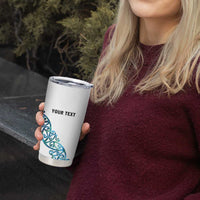 All White Maori Tribal Tattoo Personalised Tumbler Cup Polynesian Style