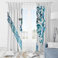 All White Maori Tribal Tattoo Personalised Window Curtain Polynesian Style