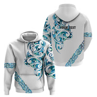 All White Maori Tribal Tattoo Personalised Zip Hoodie Polynesian Style