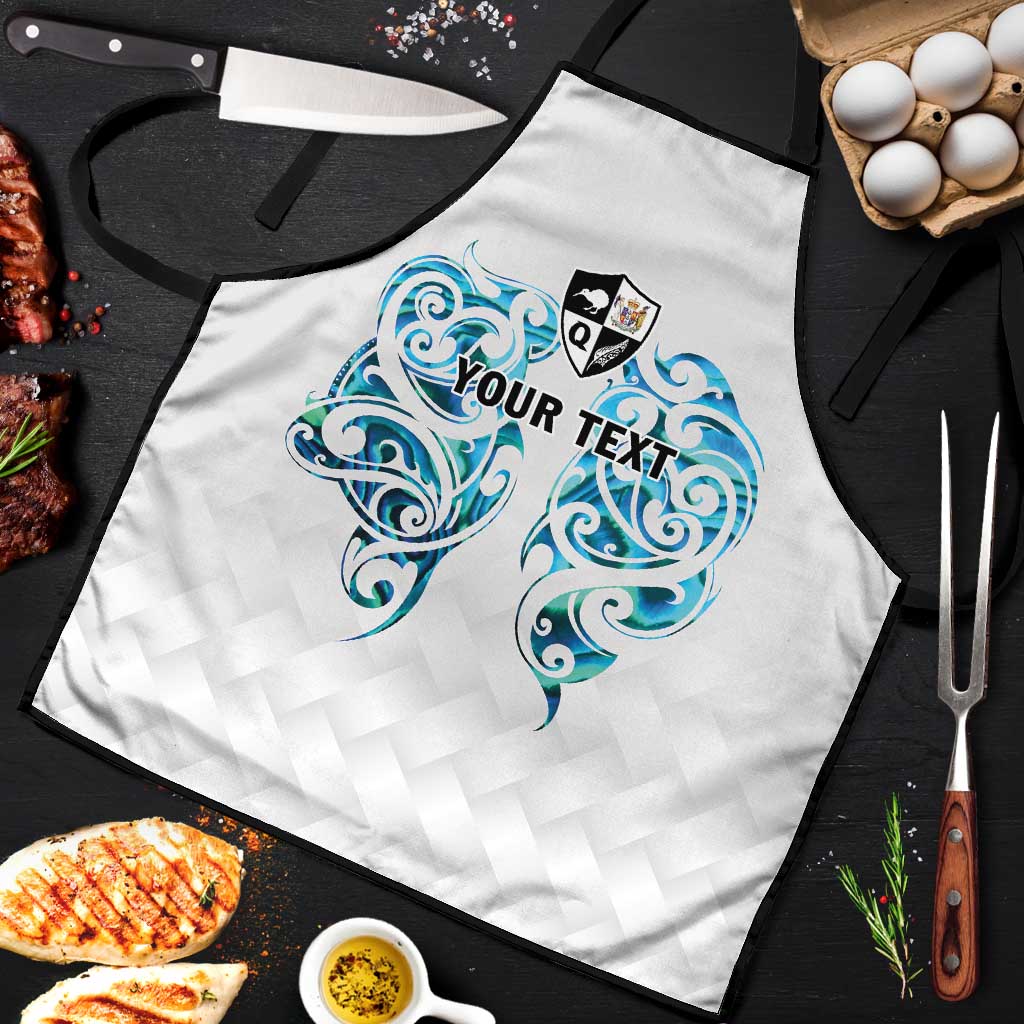 Queensland Maori Kiwi Personalised Apron Ma Kakariki Papua Shell Maori Tribal Tattoo LT9 White - Polynesian Pride