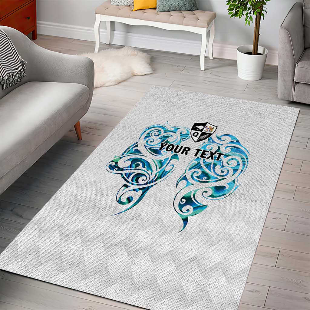 Queensland Maori Kiwi Personalised Area Rug Ma Kakariki Papua Shell Maori Tribal Tattoo