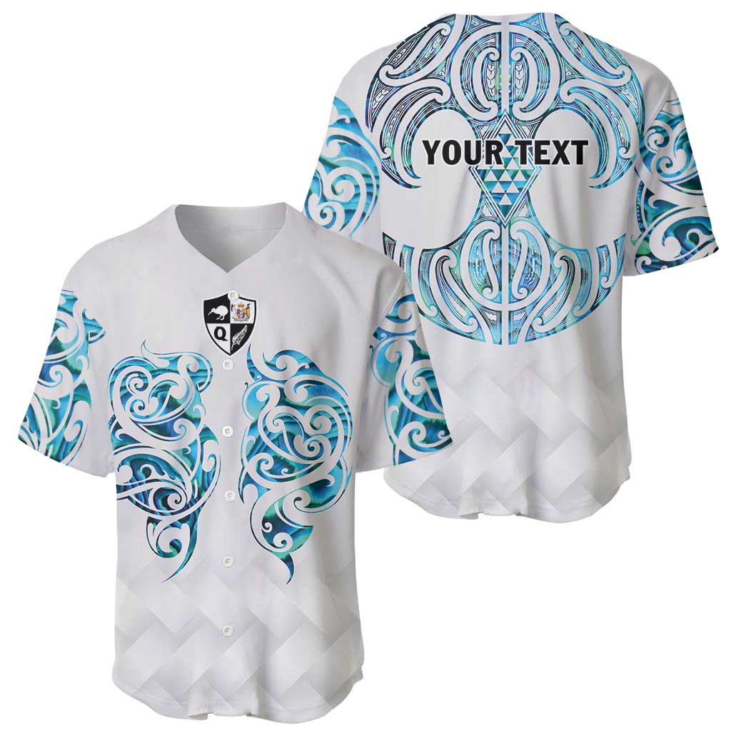 Queensland Maori Kiwi Personalised Baseball Jersey Ma Kakariki Papua Shell Maori Tribal Tattoo LT9 - Polynesian Pride