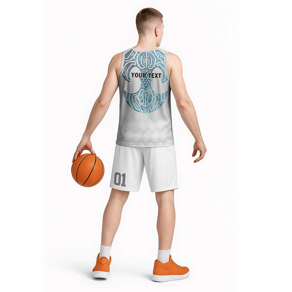 Queensland Maori Kiwi Personalised Basketball Jersey Ma Kakariki Papua Shell Maori Tribal Tattoo LT9 - Polynesian Pride