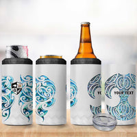 Queensland Maori Kiwi Personalised 4 in 1 Can Cooler Tumbler Ma Kakariki Papua Shell Maori Tribal Tattoo