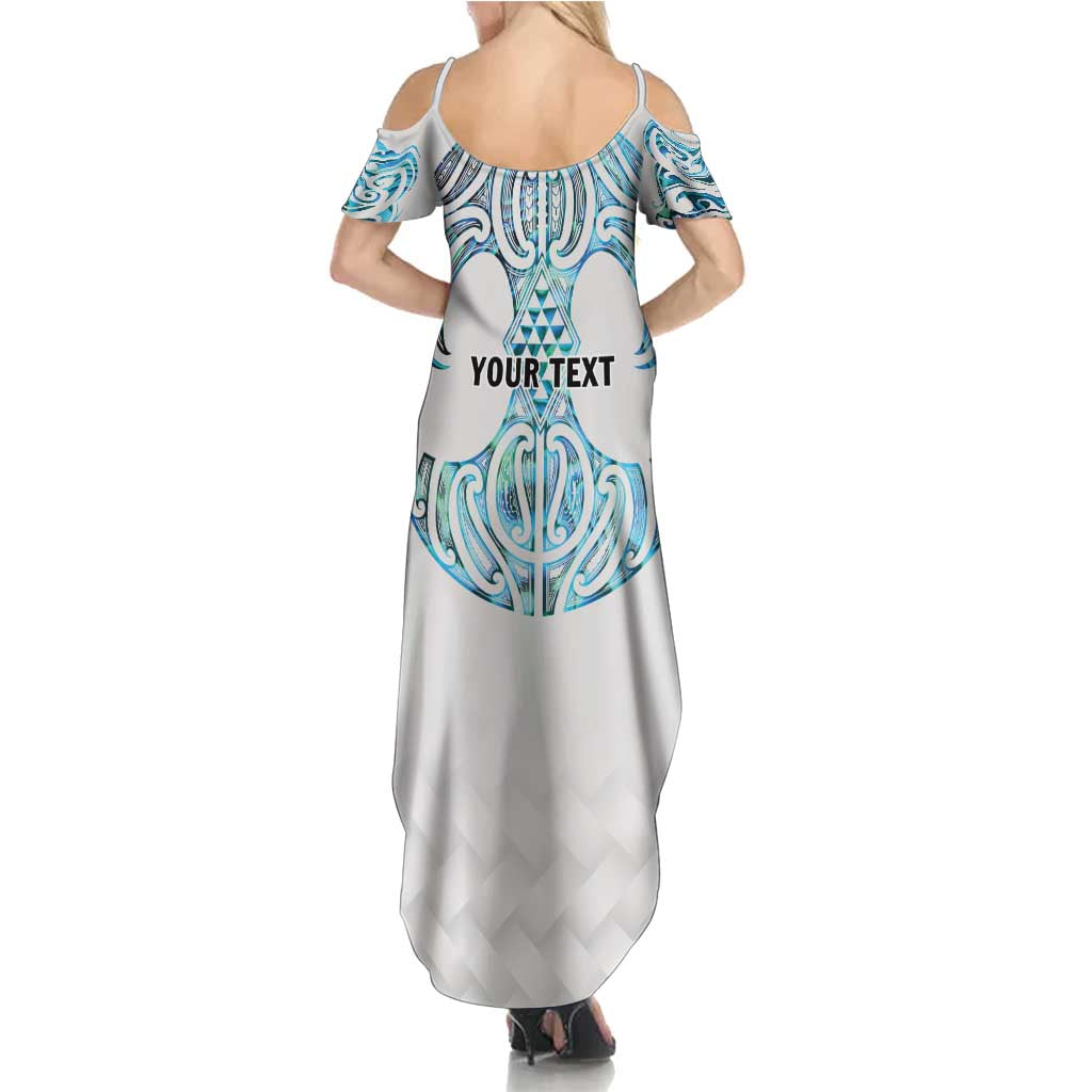 Queensland Maori Kiwi Personalised Family Matching Summer Maxi Dress and Hawaiian Shirt Ma Kakariki Papua Shell Maori Tribal Tattoo LT9 - Polynesian Pride
