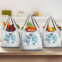 Queensland Maori Kiwi Personalised Grocery Bag Ma Kakariki Papua Shell Maori Tribal Tattoo