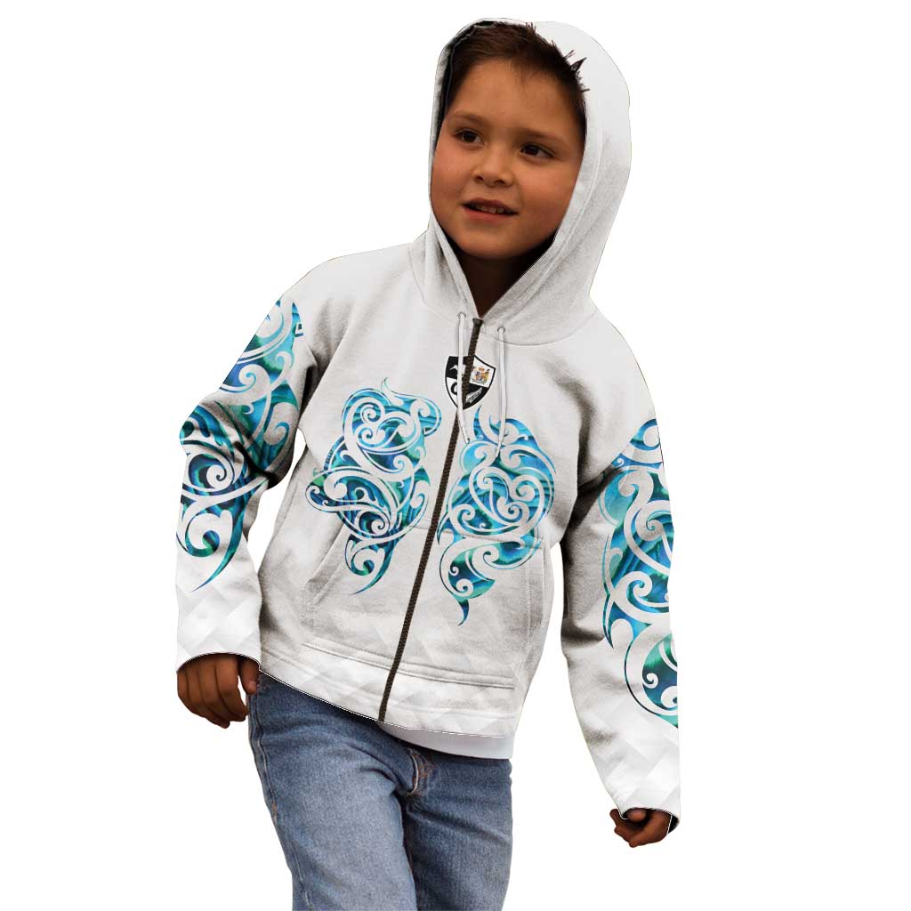 Queensland Maori Kiwi Personalised Kid Hoodie Ma Kakariki Papua Shell Maori Tribal Tattoo LT9 - Polynesian Pride