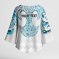 Queensland Maori Kiwi Personalised Kimono Sleeve Blouse Ma Kakariki Papua Shell Maori Tribal Tattoo LT9 - Polynesian Pride
