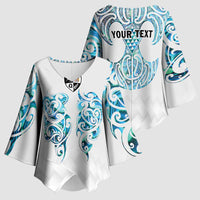 Queensland Maori Kiwi Personalised Kimono Sleeve Blouse Ma Kakariki Papua Shell Maori Tribal Tattoo LT9 - Polynesian Pride