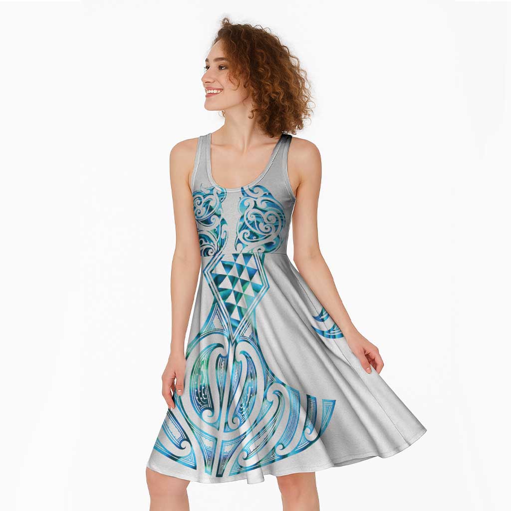 Queensland Maori Kiwi Personalised Midi Dress Ma Kakariki Papua Shell Maori Tribal Tattoo LT9 - Polynesian Pride