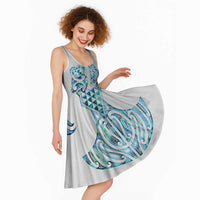 Queensland Maori Kiwi Personalised Midi Dress Ma Kakariki Papua Shell Maori Tribal Tattoo LT9 - Polynesian Pride