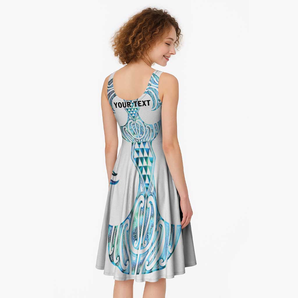 Queensland Maori Kiwi Personalised Midi Dress Ma Kakariki Papua Shell Maori Tribal Tattoo LT9 - Polynesian Pride
