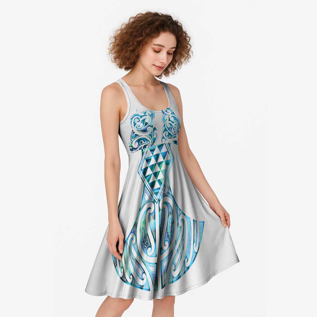 Queensland Maori Kiwi Personalised Midi Dress Ma Kakariki Papua Shell Maori Tribal Tattoo LT9 - Polynesian Pride