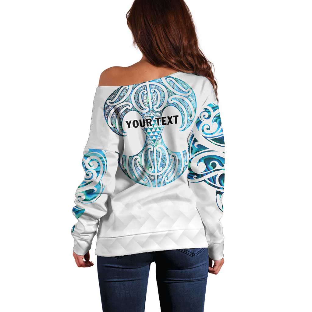 Queensland Maori Kiwi Personalised Off Shoulder Sweater Ma Kakariki Papua Shell Maori Tribal Tattoo LT9 - Polynesian Pride