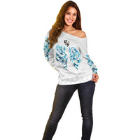 Queensland Maori Kiwi Personalised Off Shoulder Sweater Ma Kakariki Papua Shell Maori Tribal Tattoo LT9 - Polynesian Pride