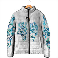 Queensland Maori Kiwi Personalised Padded Jacket Ma Kakariki Papua Shell Maori Tribal Tattoo LT9 - Polynesian Pride