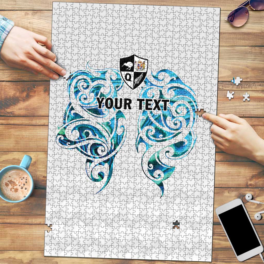 Queensland Maori Kiwi Personalised Puzzle Ma Kakariki Papua Shell Maori Tribal Tattoo LT9 White - Polynesian Pride