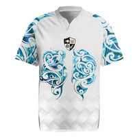 Queensland Maori Kiwi Personalised Rugby Jersey Ma Kakariki Papua Shell Maori Tribal Tattoo LT9 White - Polynesian Pride