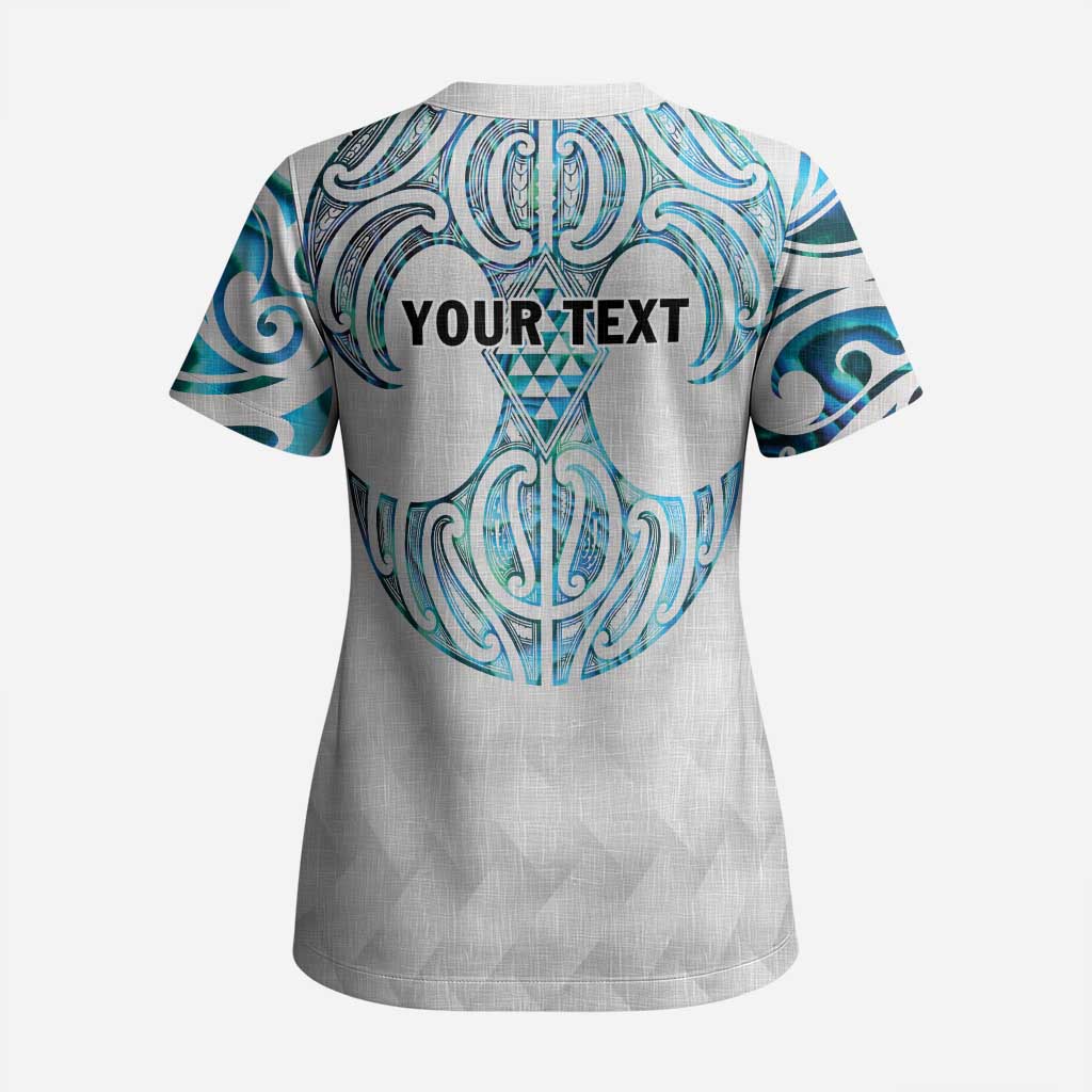Queensland Maori Kiwi Personalised Scrub Top Ma Kakariki Papua Shell Maori Tribal Tattoo LT9 - Polynesian Pride