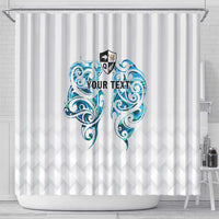 Queensland Maori Kiwi Personalised Shower Curtain Ma Kakariki Papua Shell Maori Tribal Tattoo