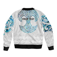 Queensland Maori Kiwi Personalised Sleeve Zip Bomber Jacket Ma Kakariki Papua Shell Maori Tribal Tattoo LT9 - Polynesian Pride