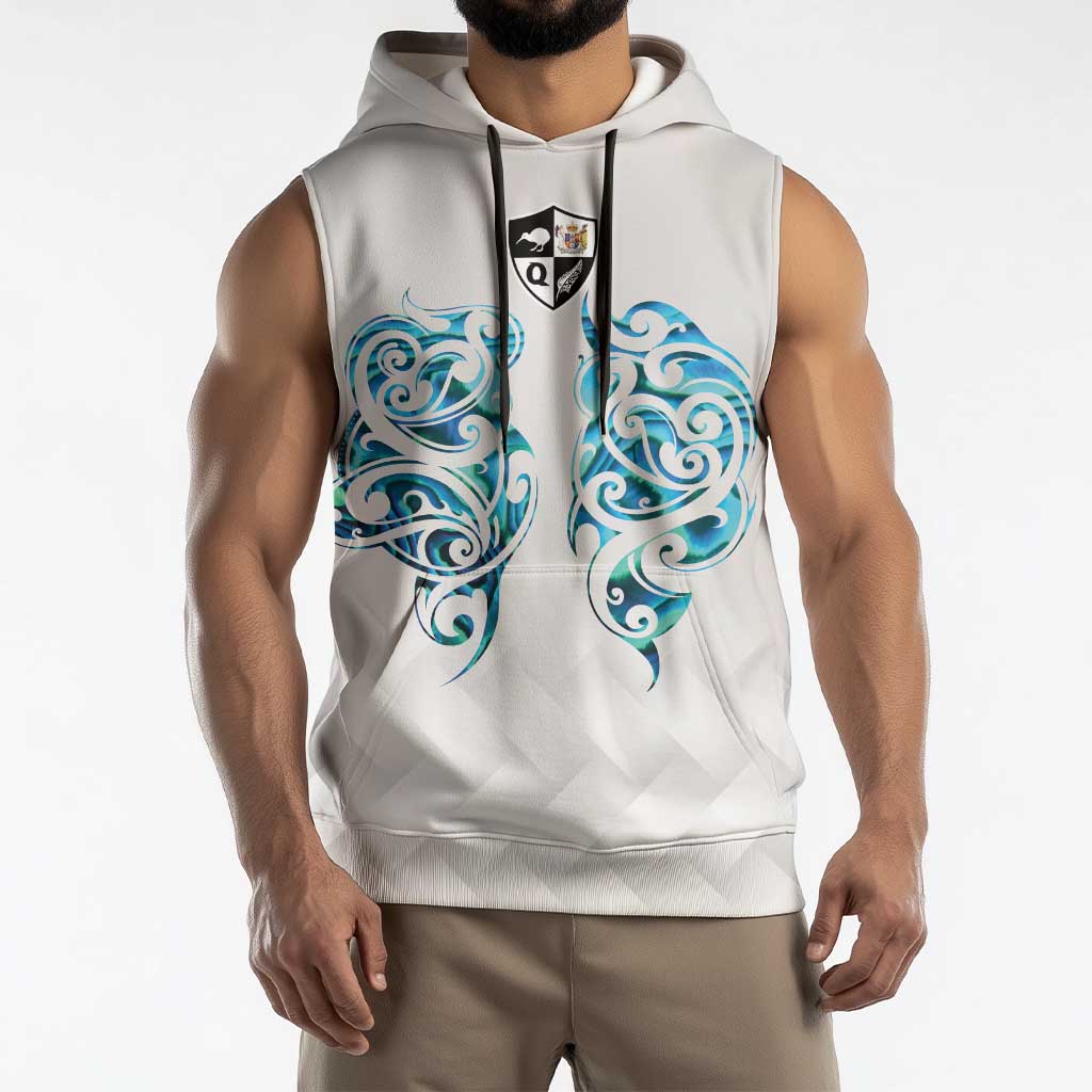Queensland Maori Kiwi Personalised Sleeveless Hoodie Ma Kakariki Papua Shell Maori Tribal Tattoo LT9 - Polynesian Pride