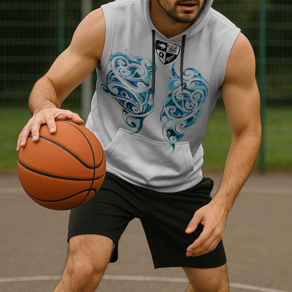Queensland Maori Kiwi Personalised Sleeveless Hoodie Ma Kakariki Papua Shell Maori Tribal Tattoo LT9 - Polynesian Pride