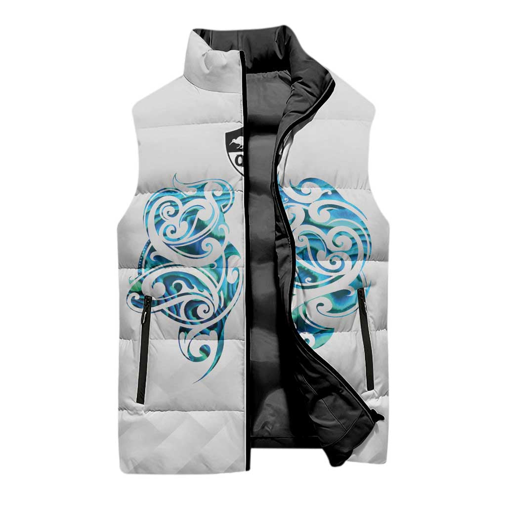 Queensland Maori Kiwi Personalised Sleeveless Puffer Jacket Ma Kakariki Papua Shell Maori Tribal Tattoo LT9 - Polynesian Pride