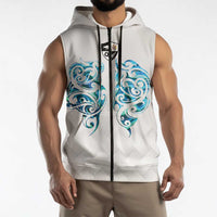 Queensland Maori Kiwi Personalised Sleeveless Zip Hoodie Ma Kakariki Papua Shell Maori Tribal Tattoo LT9 - Polynesian Pride