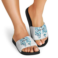 Queensland Maori Kiwi Personalised Slide Sandals Ma Kakariki Papua Shell Maori Tribal Tattoo LT9 - Polynesian Pride