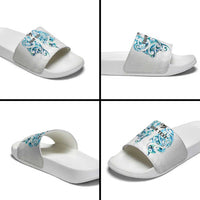Queensland Maori Kiwi Personalised Slide Sandals Ma Kakariki Papua Shell Maori Tribal Tattoo LT9 - Polynesian Pride