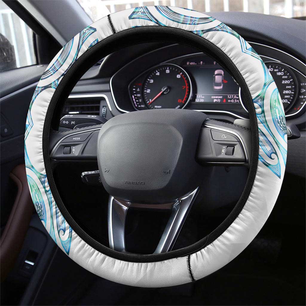 Queensland Maori Kiwi Steering Wheel Cover Ma Kakariki Papua Shell Maori Tribal Tattoo