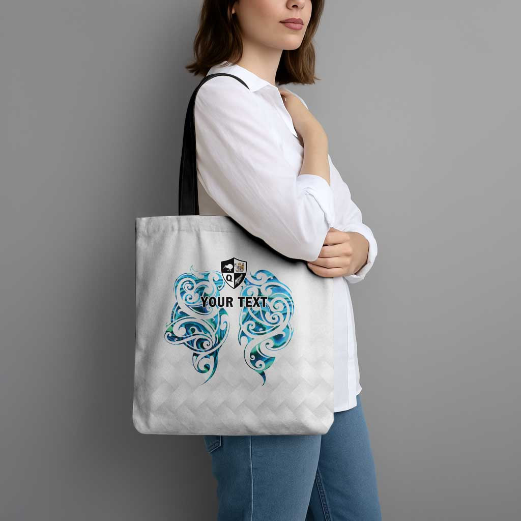 Queensland Maori Kiwi Personalised Tote Bag Ma Kakariki Papua Shell Maori Tribal Tattoo LT9 - Polynesian Pride