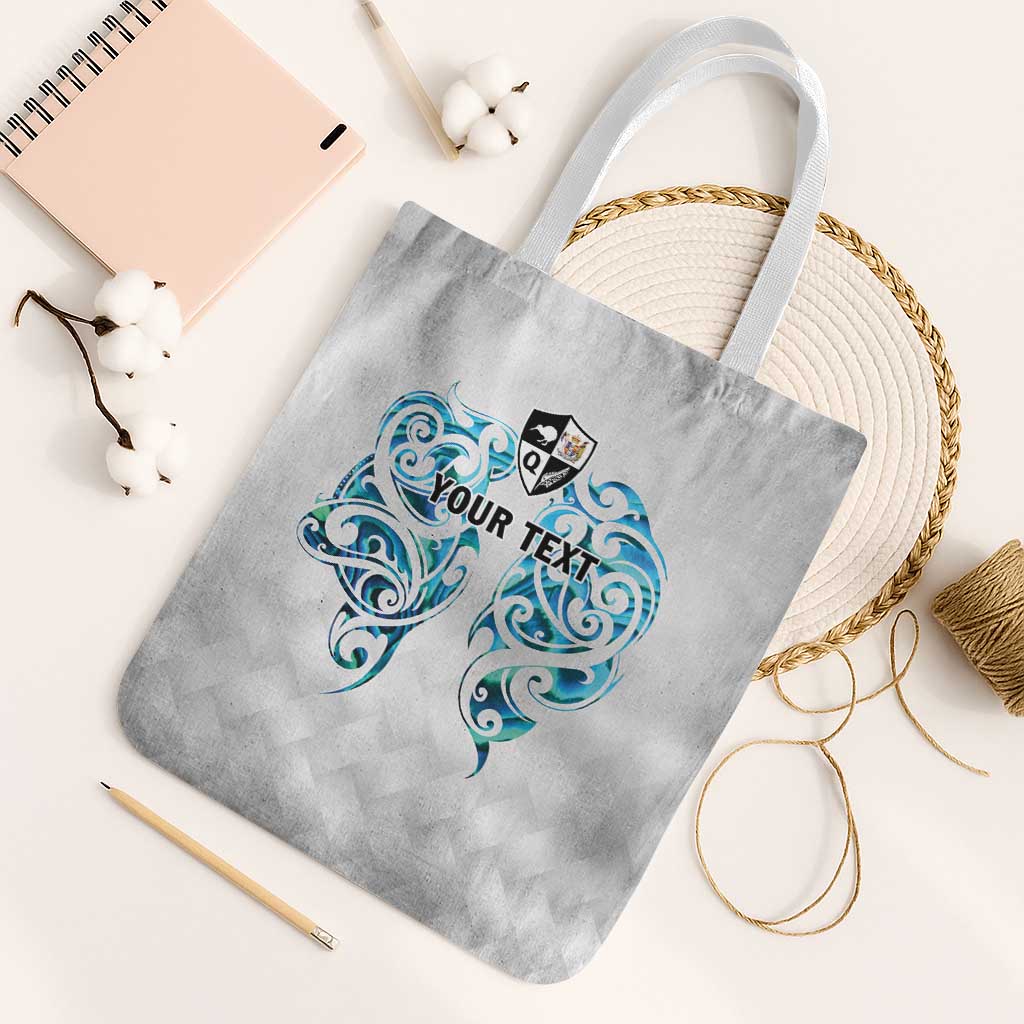Queensland Maori Kiwi Personalised Tote Bag Ma Kakariki Papua Shell Maori Tribal Tattoo LT9 White Strap One Size White - Polynesian Pride
