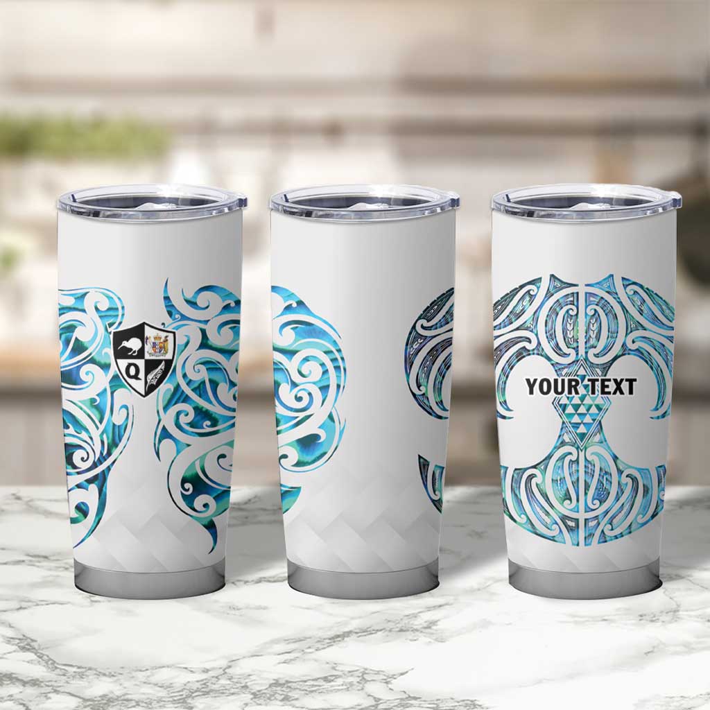 Queensland Maori Kiwi Personalised Tumbler Cup Ma Kakariki Papua Shell Maori Tribal Tattoo