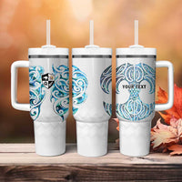 Queensland Maori Kiwi Personalised Tumbler With Handle Ma Kakariki Papua Shell Maori Tribal Tattoo