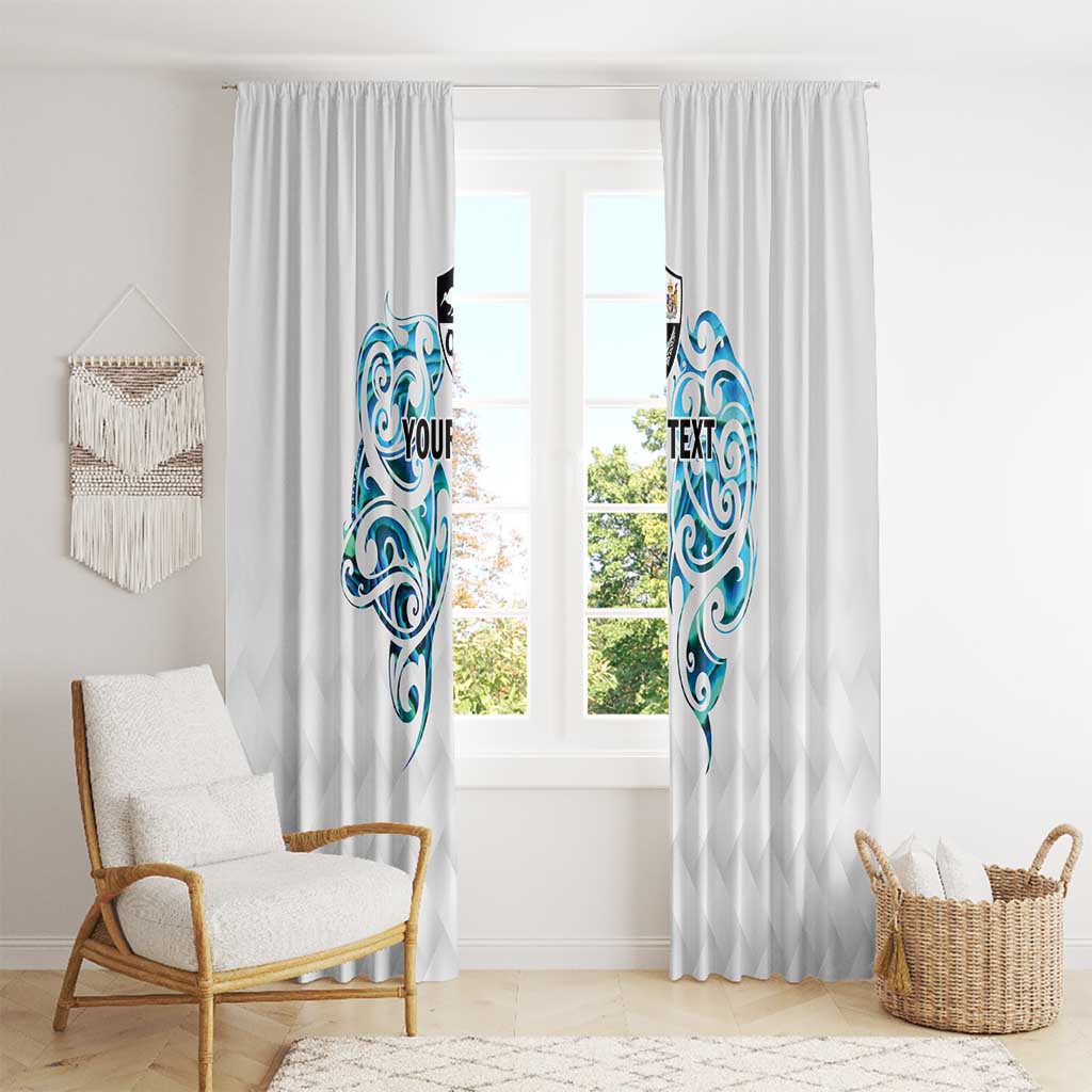 Queensland Maori Kiwi Personalised Window Curtain Ma Kakariki Papua Shell Maori Tribal Tattoo