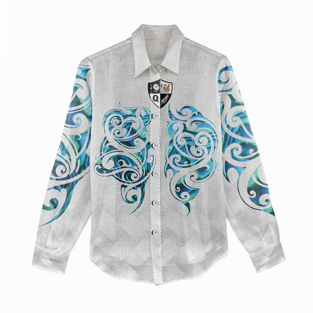 Queensland Maori Kiwi Personalised Women Casual Shirt Ma Kakariki Papua Shell Maori Tribal Tattoo LT9 - Polynesian Pride