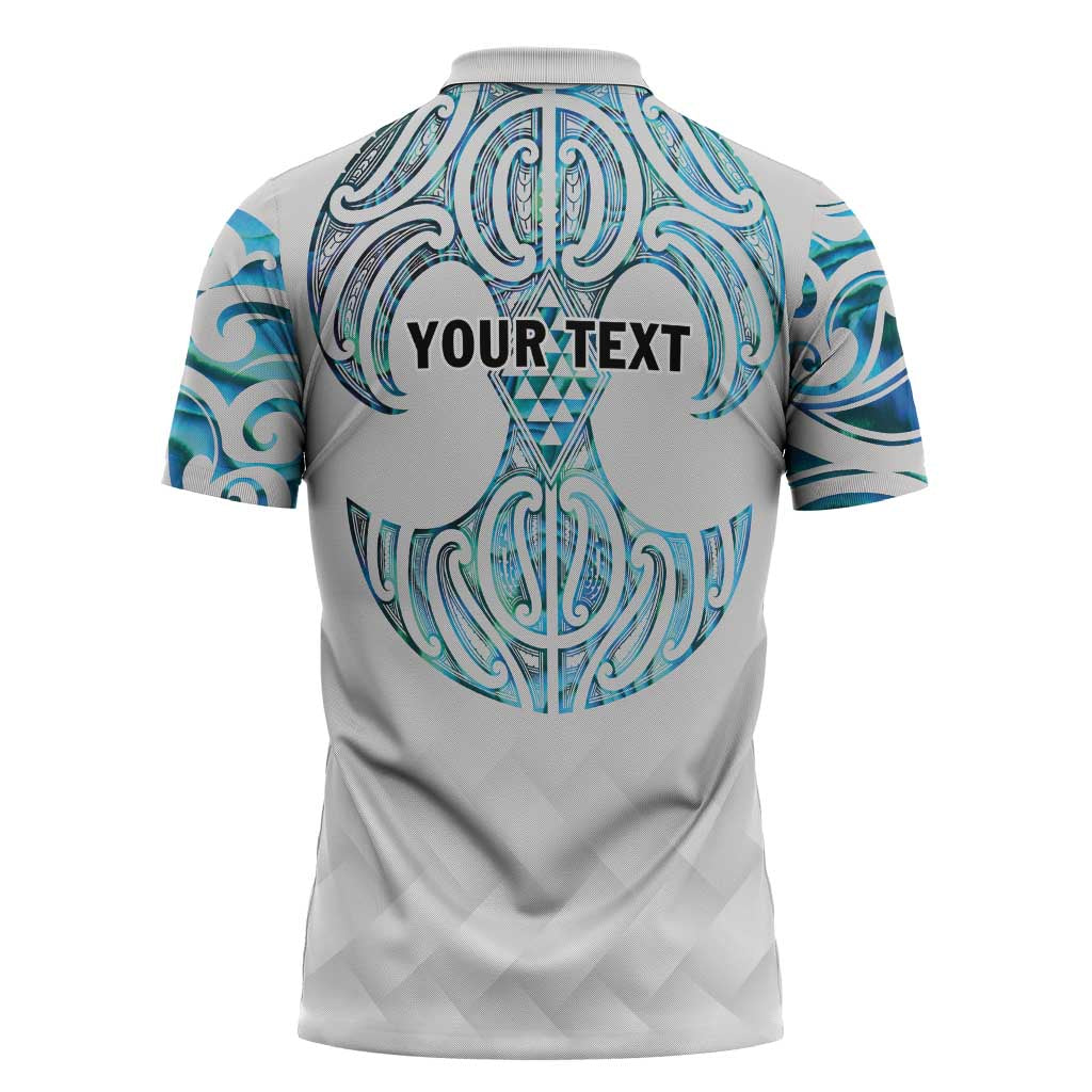 Queensland Maori Kiwi Personalised Zipper Polo Shirt Ma Kakariki Papua Shell Maori Tribal Tattoo LT9 - Polynesian Pride