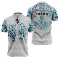 Queensland Maori Kiwi Personalised Zipper Polo Shirt Ma Kakariki Papua Shell Maori Tribal Tattoo LT9 - Polynesian Pride