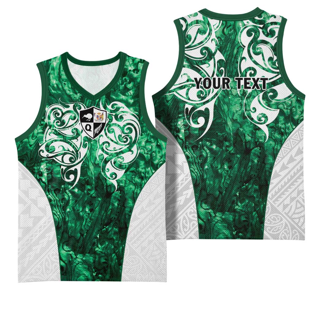 Queensland Maori Kiwi Personalised Basketball Jersey Kikirangi Papua Shell Maori Tribal Tattoo LT9 - Polynesian Pride