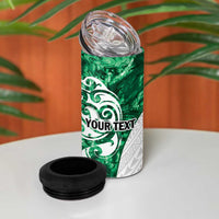 Queensland Maori Kiwi Personalised 4 in 1 Can Cooler Tumbler Kikirangi Papua Shell Maori Tribal Tattoo