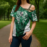 Queensland Maori Kiwi Personalised Cross Shoulder Shirt Kikirangi Papua Shell Maori Tribal Tattoo LT9 - Polynesian Pride